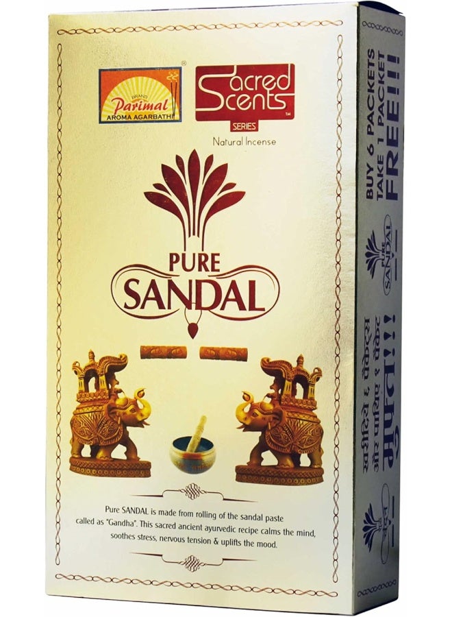 Satya Parimal Sacred Scents Natural Sandal Incense Sticks Box (28 Gms)-Pack of 6 - Image 3