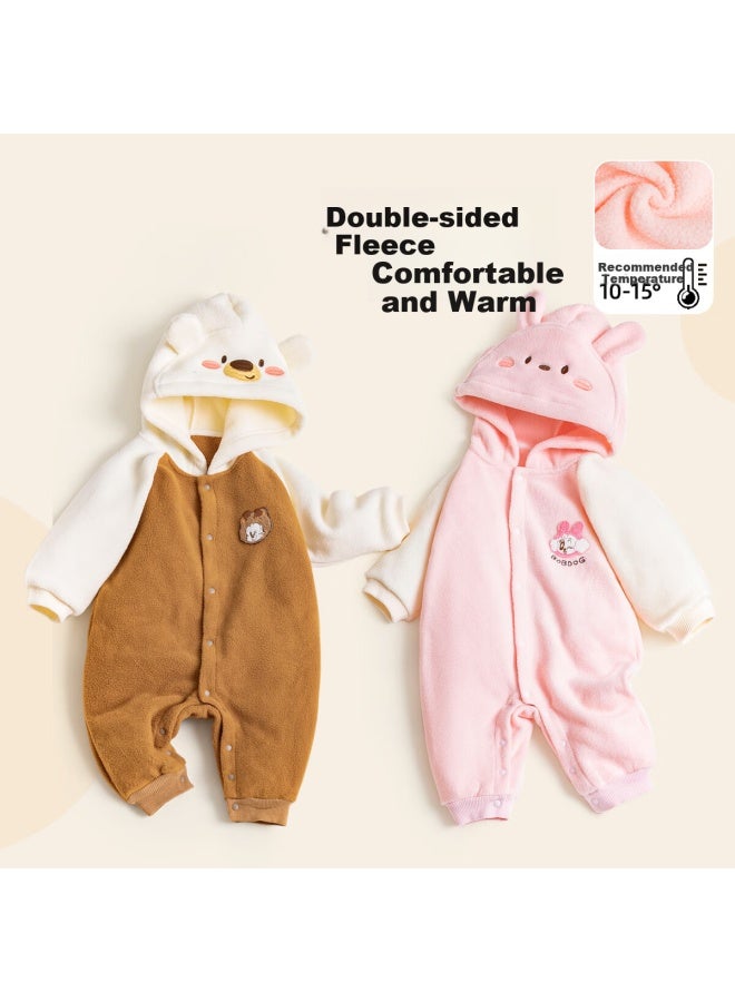 BOBDOG Babu Bean Baby Romper 25 Autumn Winter New Infant Outwear Boys Fleece Thickened Warm Jumpsuit Crawling Suit - Image 1