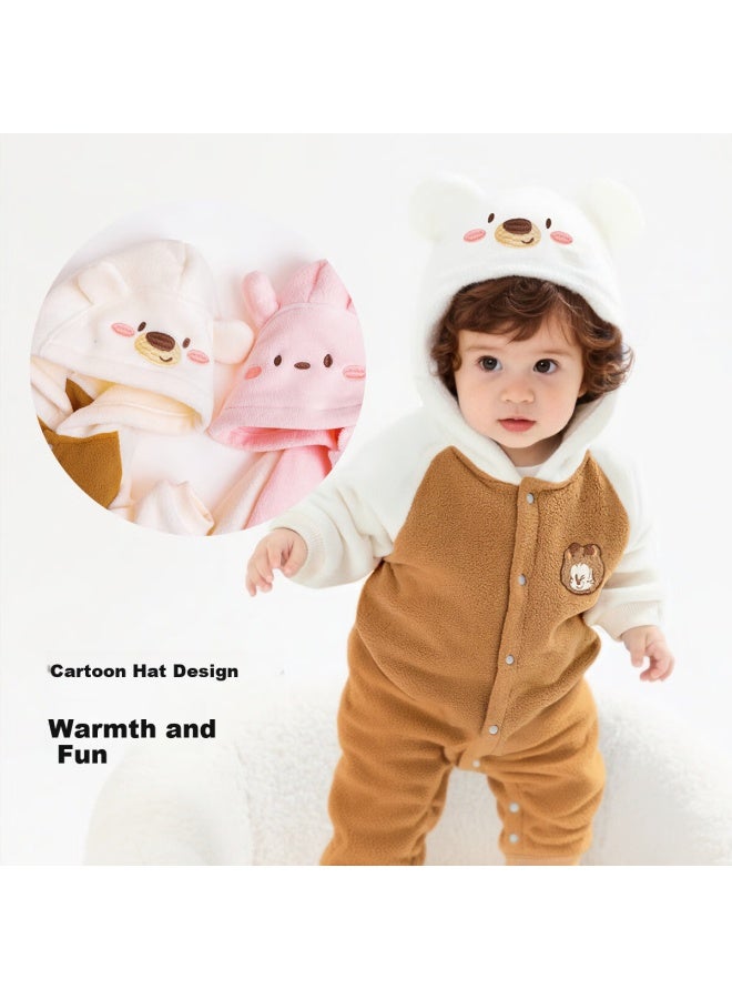 BOBDOG Babu Bean Baby Romper 25 Autumn Winter New Infant Outwear Boys Fleece Thickened Warm Jumpsuit Crawling Suit - Image 3