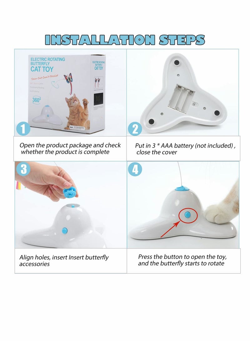 Cats Toys, Cat Toys Interactive for Indoor Cats Adult Kitten, Electric Kitten Toys, Automatic Rotating Butterfly Cat Toy for Chasing, Interactive Kitten Toys Gifts - Image 5
