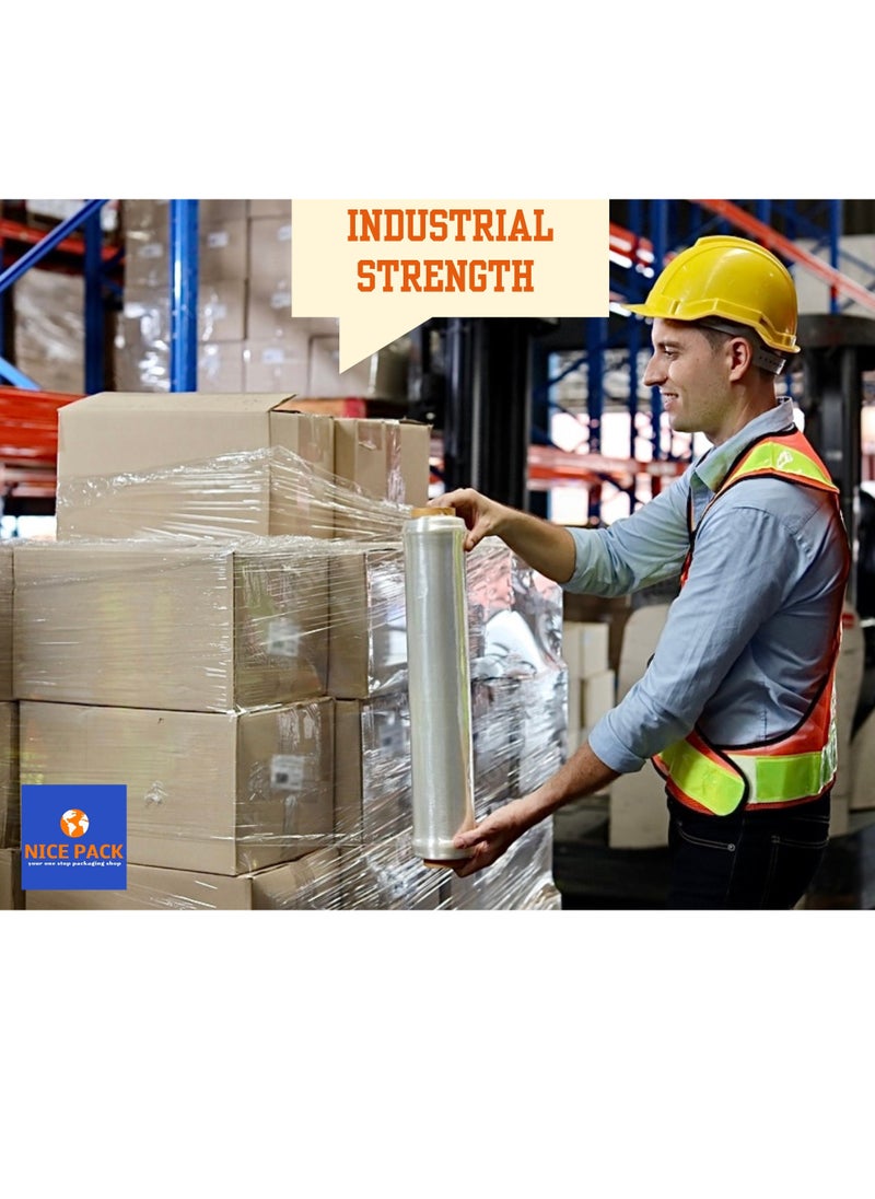 Nice Pack 1.2kg and 2kg Clear Stretch Film Wrap or Cling Wrap for Pallet Wrapping, moving Heavy Duty Packages and for Home Shifting  - Image 4
