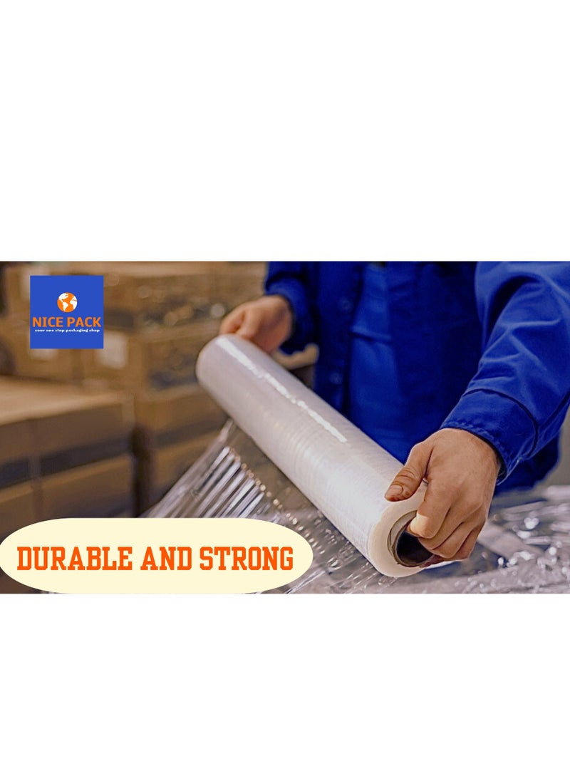 Nice Pack 1.2kg and 2kg Clear Stretch Film Wrap or Cling Wrap for Pallet Wrapping, moving Heavy Duty Packages and for Home Shifting  - Image 5