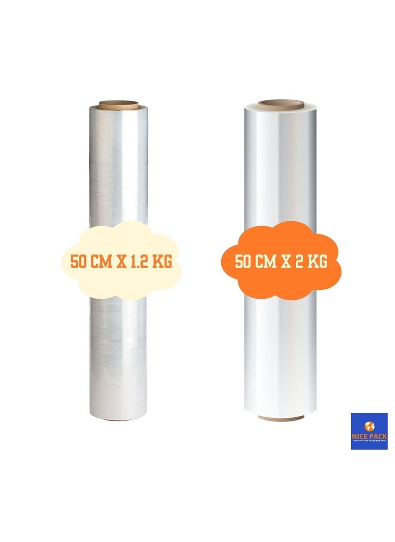 Nice Pack 1.2kg and 2kg Clear Stretch Film Wrap or Cling Wrap for Pallet Wrapping, moving Heavy Duty Packages and for Home Shifting  - Image 2