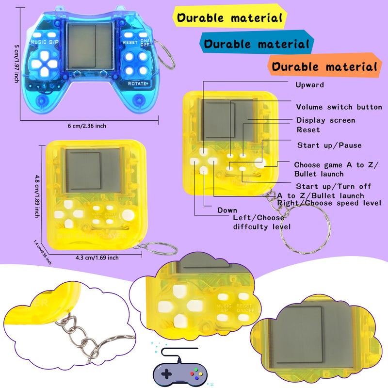 Conagel 24 Pack Video Game Keychains Video Game Party Favors Mini MultiColors Gamepad Keychain Bulk for Kids Birthday Party Supplies Goodies Bags Stuffer - Image 2
