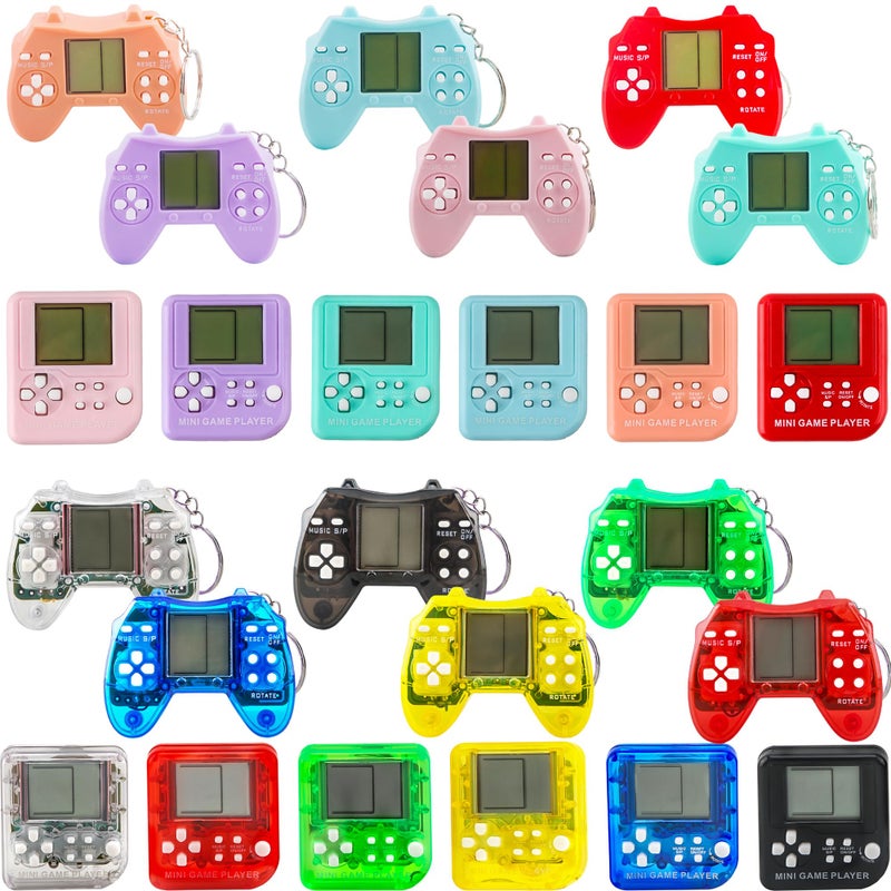 Conagel 24 Pack Video Game Keychains Video Game Party Favors Mini MultiColors Gamepad Keychain Bulk for Kids Birthday Party Supplies Goodies Bags Stuffer - Image 1
