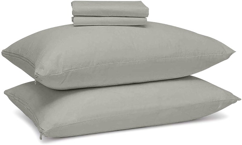 CirclesHome Pillow Protectors 2 Pack Standard Zippered - 100% Cotton Breathable Pillowcases - Protects Pillows from Dirt  Dust and Debris (Standard - Set of 2 - 20x26) - Image 1