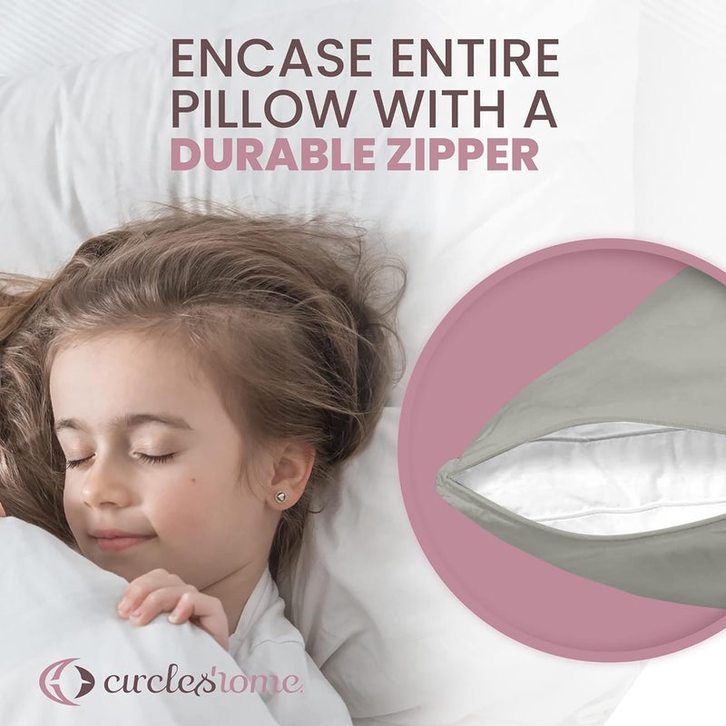 CirclesHome Pillow Protectors 2 Pack Standard Zippered - 100% Cotton Breathable Pillowcases - Protects Pillows from Dirt  Dust and Debris (Standard - Set of 2 - 20x26) - Image 3