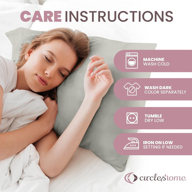 CirclesHome Pillow Protectors 2 Pack Standard Zippered - 100% Cotton Breathable Pillowcases - Protects Pillows from Dirt  Dust and Debris (Standard - Set of 2 - 20x26) - Image 4