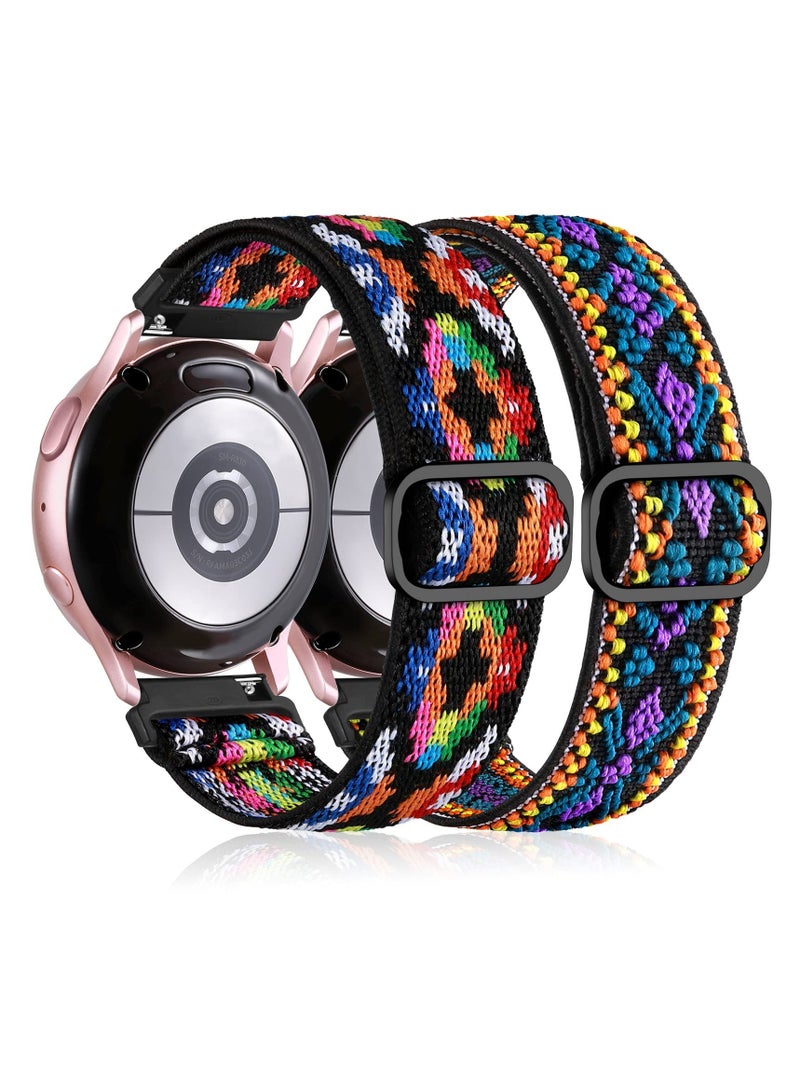 KASTWAVE أشرطة زهور متوافقة مع سوار ساعة سامسونج أكتيف 2 مقاس 40 مم / 44 مم، حزام مطاطي قابل للتعديل مقاس 20 مم لساعة 3 مقاس 41 مم / ساعة جالاكسي مقاس 42 مم / أكتيف مقاس 40 مم - Image 1