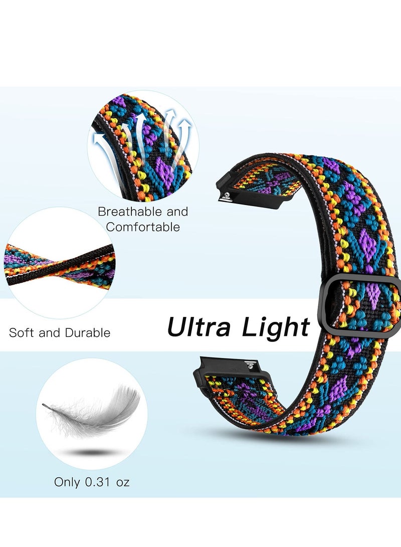 KASTWAVE أشرطة زهور متوافقة مع سوار ساعة سامسونج أكتيف 2 مقاس 40 مم / 44 مم، حزام مطاطي قابل للتعديل مقاس 20 مم لساعة 3 مقاس 41 مم / ساعة جالاكسي مقاس 42 مم / أكتيف مقاس 40 مم - Image 4