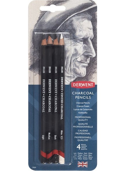 Derwent Charcoal Pencils Charcoal Sketching Charcoal Charcoal Pencil Set of 4 Blister 
