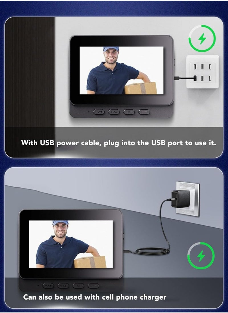 BlueFire 4.3” Wireless WiFi Video Doorbell with Two-Way Intercom, Night Vision, 128GB TF Card Support, 12 Language Options, IPS Screen, Enhanced Security & Low Power Consumption – Easy Installation & Long Battery Life  - Image 4
