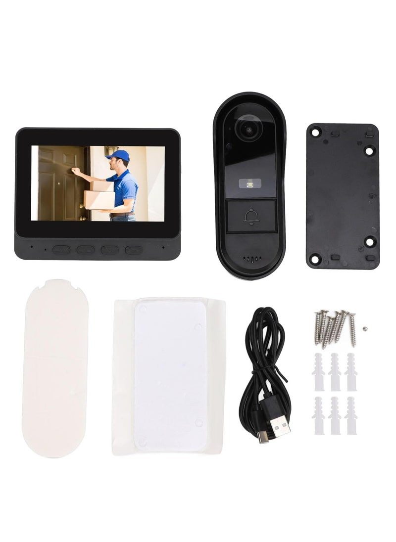 BlueFire 4.3” Wireless WiFi Video Doorbell with Two-Way Intercom, Night Vision, 128GB TF Card Support, 12 Language Options, IPS Screen, Enhanced Security & Low Power Consumption – Easy Installation & Long Battery Life  - Image 2