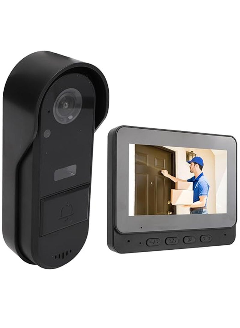 BlueFire 4.3” Wireless WiFi Video Doorbell with Two-Way Intercom, Night Vision, 128GB TF Card Support, 12 Language Options, IPS Screen, Enhanced Security & Low Power Consumption – Easy Installation & Long Battery Life  - Image 1