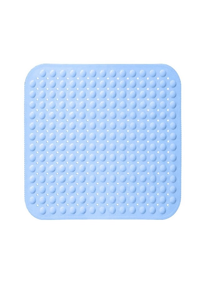 Lifekrafts Lifekrafts Experia Polyvinyl Chloride Anti-Slip with Suction Cup Big Size Bath with Mat Soft-Pebble (80x80cm, Blue)  - Image 1