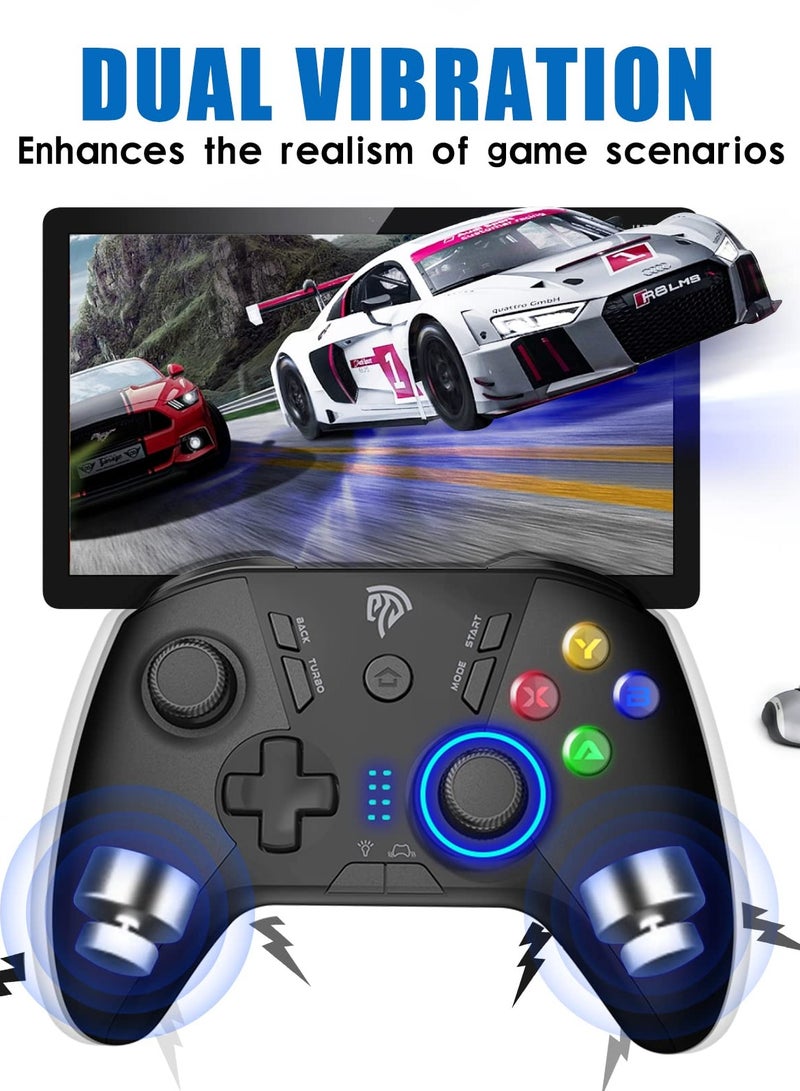 EasySMX 9110 Wireless Gaming Controller for Windows PC/Steam Deck/PS3/Android TV BOX, Dual Vibrate Plug and Play Gamepad Joystick with 4 Customized Keys, Battery Up to 14 Hours, Work for Nintendo Switch - Image 4