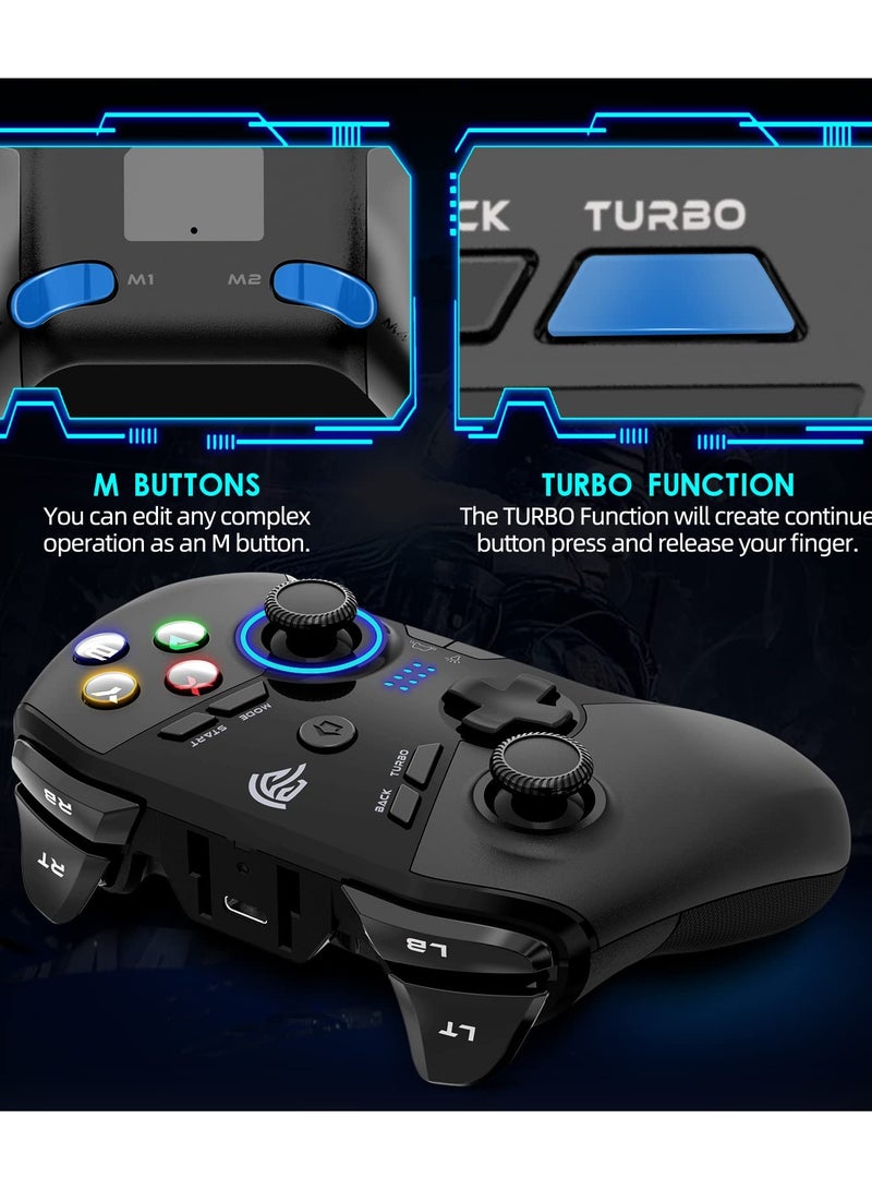 EasySMX 9110 Wireless Gaming Controller for Windows PC/Steam Deck/PS3/Android TV BOX, Dual Vibrate Plug and Play Gamepad Joystick with 4 Customized Keys, Battery Up to 14 Hours, Work for Nintendo Switch - Image 3