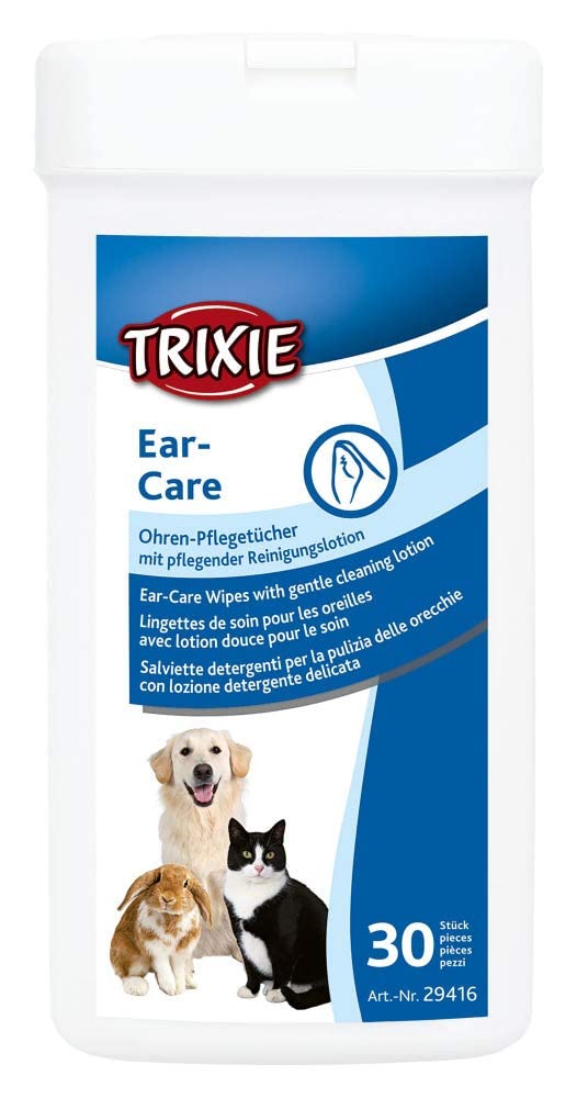 Trixie: - Ear Care Wipes | Ear Care Wipes for Dogs, Cats and Other Small Animals | Made with Gentle Care Lotion for The Regular Removal of Dirt and Wax Around The Ears - (Pack of 30 Wipes) - Image 1