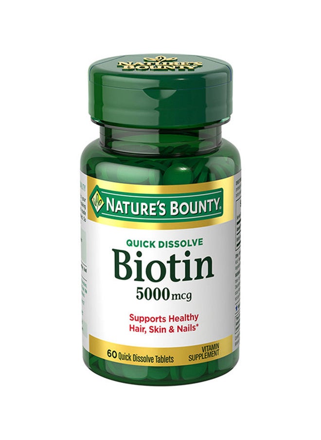 NATURE'S BOUNTY Qd Biotin 5000 Mcg - 60 Quick Dissolve Tablets  - Image 1