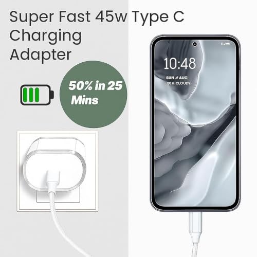 Punnkk 45W Fast Charger Compatible for Nothing Phone 3A/2A/2/1, CMF Phone 1 | PPS PD 3.0 Type-C Wall Adapter | BIS Certified | Compatible with Nothing 3A Pro/2A Plus | White - Image 4