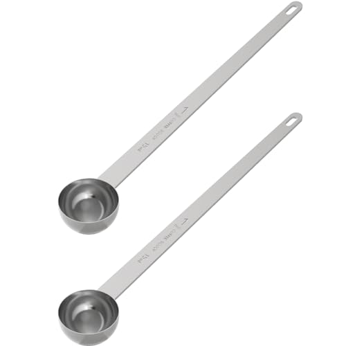 LEIFENY 2PCS 1 Tablespoon Coffee Scoop, 9" Long Handle Measuring Spoon, One tbsp (15 ml) Stainless Steel Scooper - Image 1
