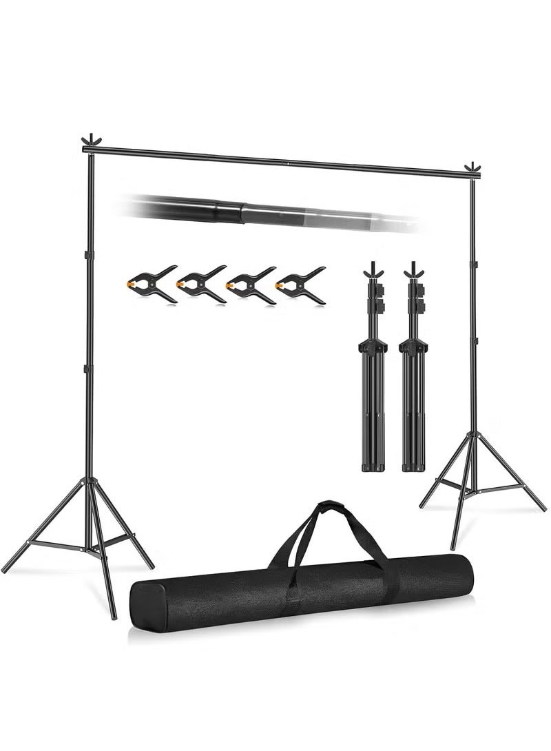 Adjustable Studio Photography Backdrop Stand Kit Black,2m X 1m - Image 1