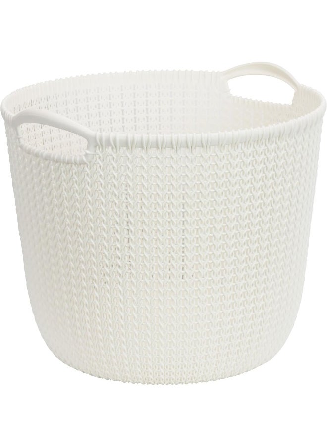 Curver - Knit Large Round Basket With 2 Hand 30L Off White Color - Image 1