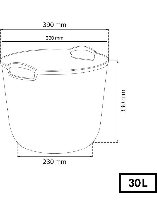 Curver - Knit Large Round Basket With 2 Hand 30L Off White Color - Image 1