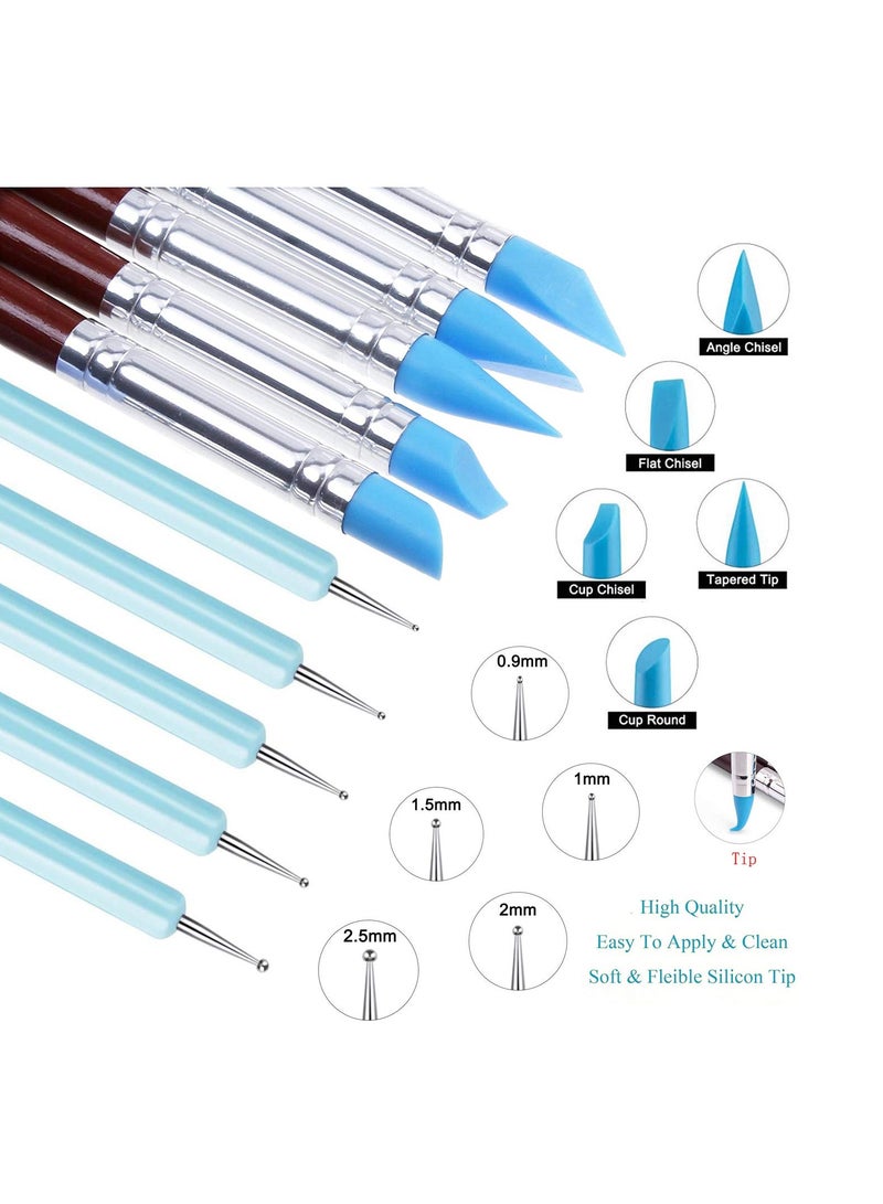 Silicone Clay Sculpting Tool, 10Pcs Modeling Dotting Tool for Pottery Craft, Rock, Nail, Blending, Drawing - Image 3