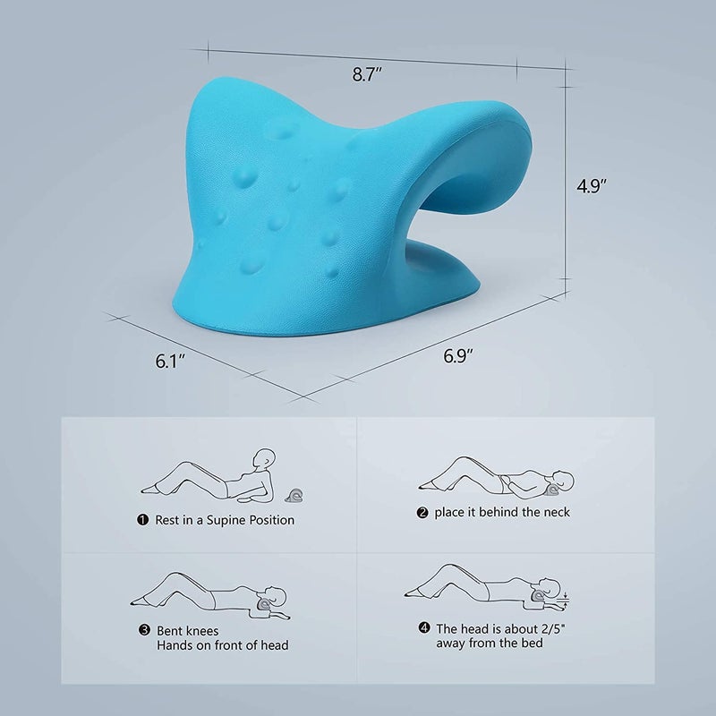 ISIRONA Foam Neck And Shoulder Relaxer Cervical Traction Device For Tmj Pain Relief And Cervical Spine Alignment Chiropractic Pillow Neck Stretcher Multicolor - Image 2