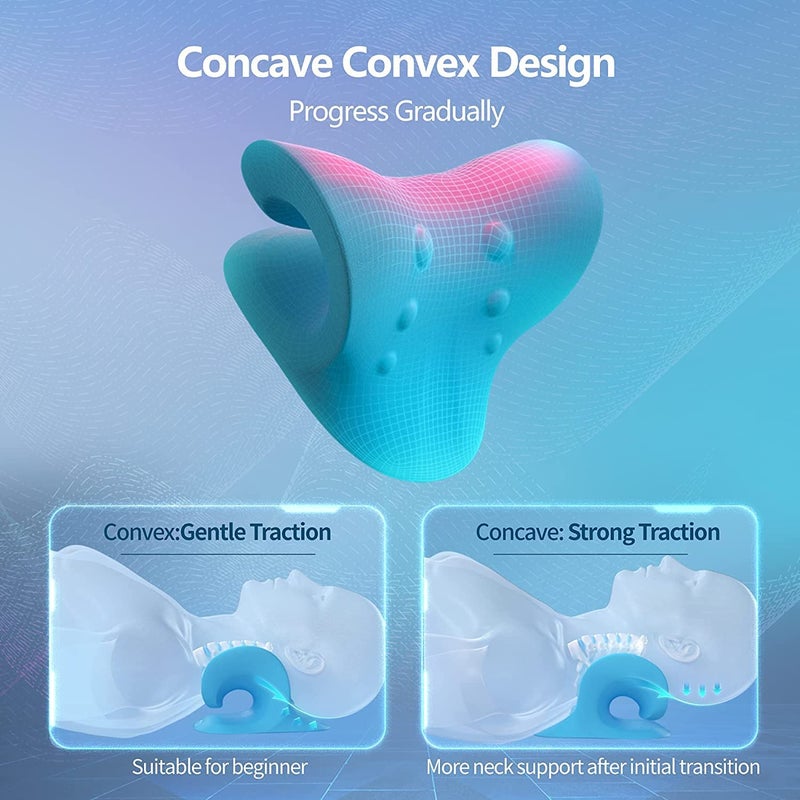 ISIRONA Foam Neck And Shoulder Relaxer Cervical Traction Device For Tmj Pain Relief And Cervical Spine Alignment Chiropractic Pillow Neck Stretcher Multicolor - Image 4