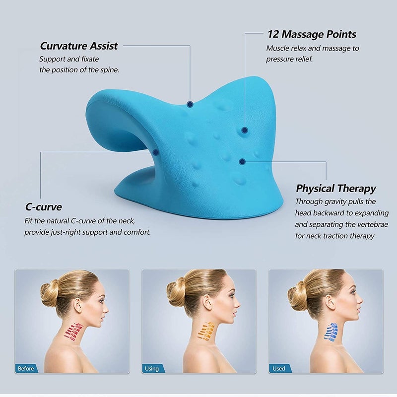 ISIRONA Foam Neck And Shoulder Relaxer Cervical Traction Device For Tmj Pain Relief And Cervical Spine Alignment Chiropractic Pillow Neck Stretcher Multicolor - Image 5