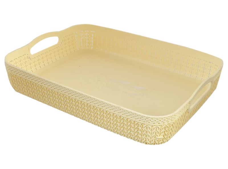 Kuber Industries Kuber Industries Q-4 Designer Plastic Storage Basket For Store Fruits, Vegetables, Magazines, Cosmetics, Stationary Pack of 2 (Blue & White)-50KM01596 - Image 2