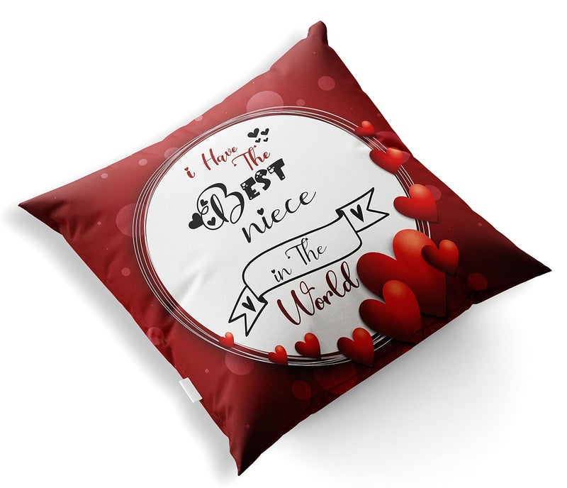 TrendoPrint TrendoPrint Niece Cushion Cover with Filler 12x12 inch 30x30 cm Cushions Cushion Pillow Cushion Cover with Filler Pillows_FAMCSH_761  - Image 2