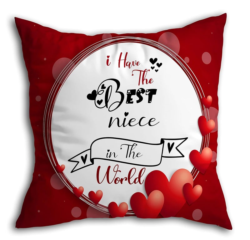 TrendoPrint TrendoPrint Niece Cushion Cover with Filler 12x12 inch 30x30 cm Cushions Cushion Pillow Cushion Cover with Filler Pillows_FAMCSH_761  - Image 1