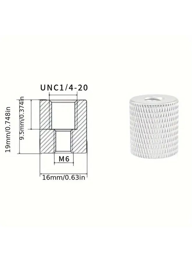 قطعتان من أسود 1/4 أنثى إلى محول خيط M6 أنثى مفك برغي قوس البث المباشر - Image 3