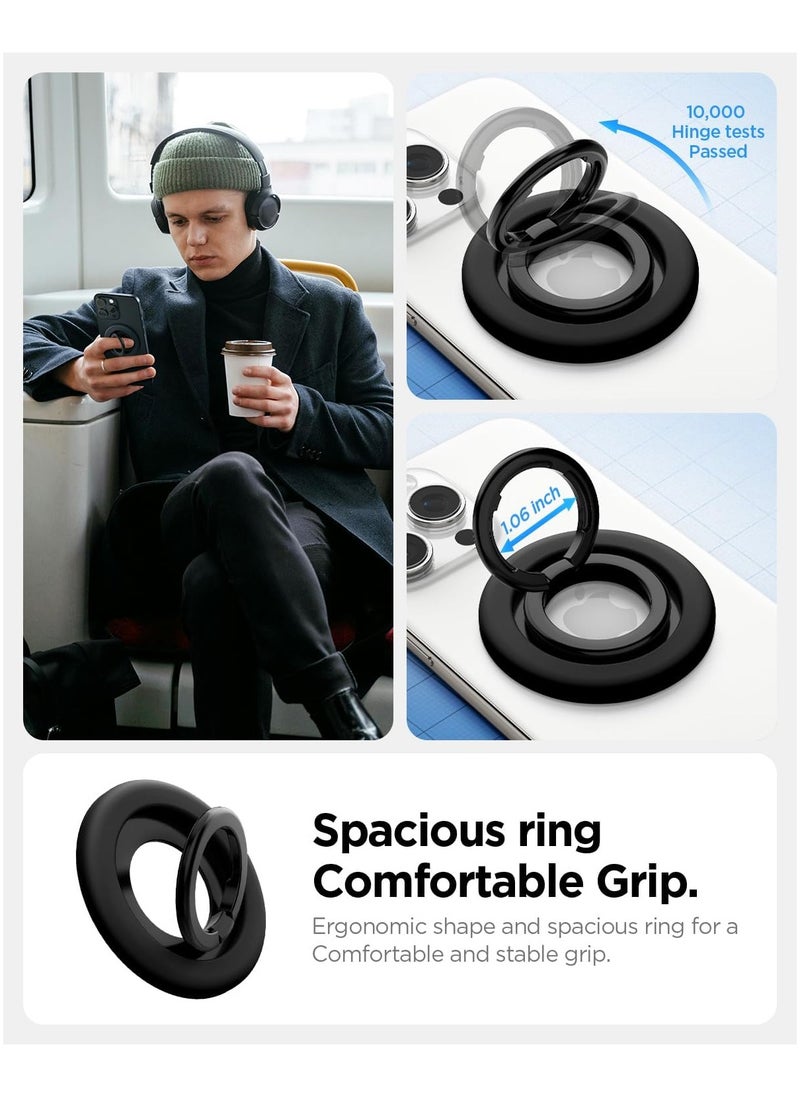 Spigen Nano Pop MagFit Magnetic Silicone Phone Grip Adjustable Holder Ring Kickstand compatible with MagSafe Case & iPhone 16 Pro Max, 16 Pro, 16 Plus, 15/14/13/12 series - Black Sesame  - Image 3