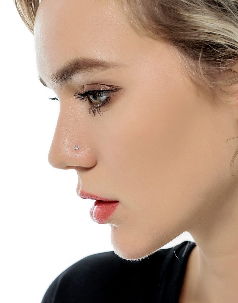 Tornito 20G 10Pcs Stainless Steel Nose Screw Studs Rings CZ Nose Ring Labret Nose Piercing Jewelry for Men Women Rose Gold Tone - Image 2