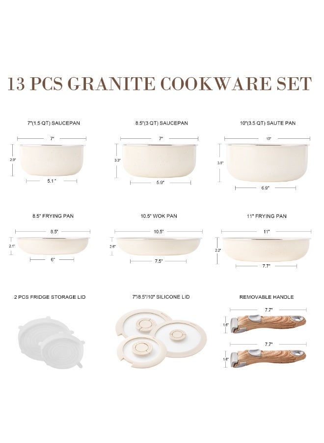 طقم أواني غير لاصقة قابل للفصل - حطام وحلل ستيكابل بمقابض قابلة للإزالة، آمنة للغسالة - للتخييم في العربيات، مناسبة لكل أنواع البوتاجازات ماعدا الحث - Image 2