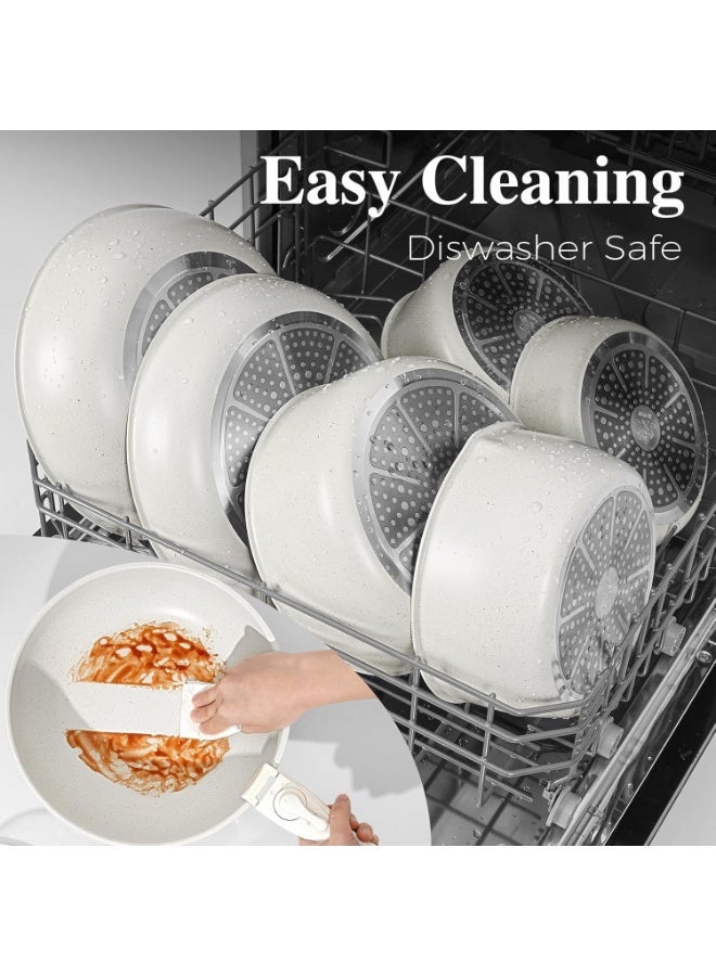 طقم أواني غير لاصقة قابل للفصل - حطام وحلل ستيكابل بمقابض قابلة للإزالة، آمنة للغسالة - للتخييم في العربيات، مناسبة لكل أنواع البوتاجازات ماعدا الحث - Image 3