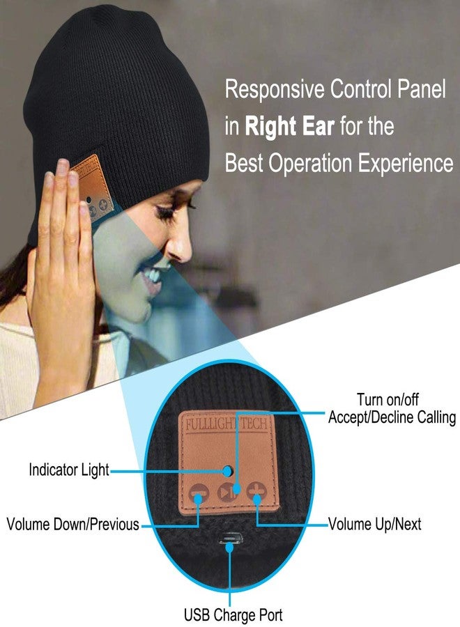 FULLLIGHT TECH Bluetooth Beanie Headphones Hat Unique Christmas Tech Gifts Black - Image 5