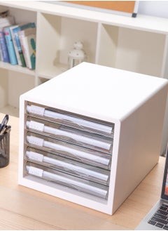 Deli E9777 5 Drawer File Cabinet, Mixed Color, High Quality PP Material, Drawer Sticker for Easy Organization