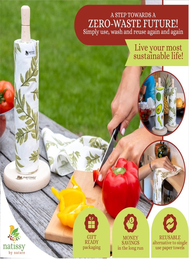 Natissy Paperless Paper Towels, 10-Pack Organic Cotton Reusable Paper Towels Washable Roll, Washable Cloth Paper Towels, Fabric Paperless Towels for Kitchen, Reusable Paper Towel Replacement Cloth Alternative - Image 3