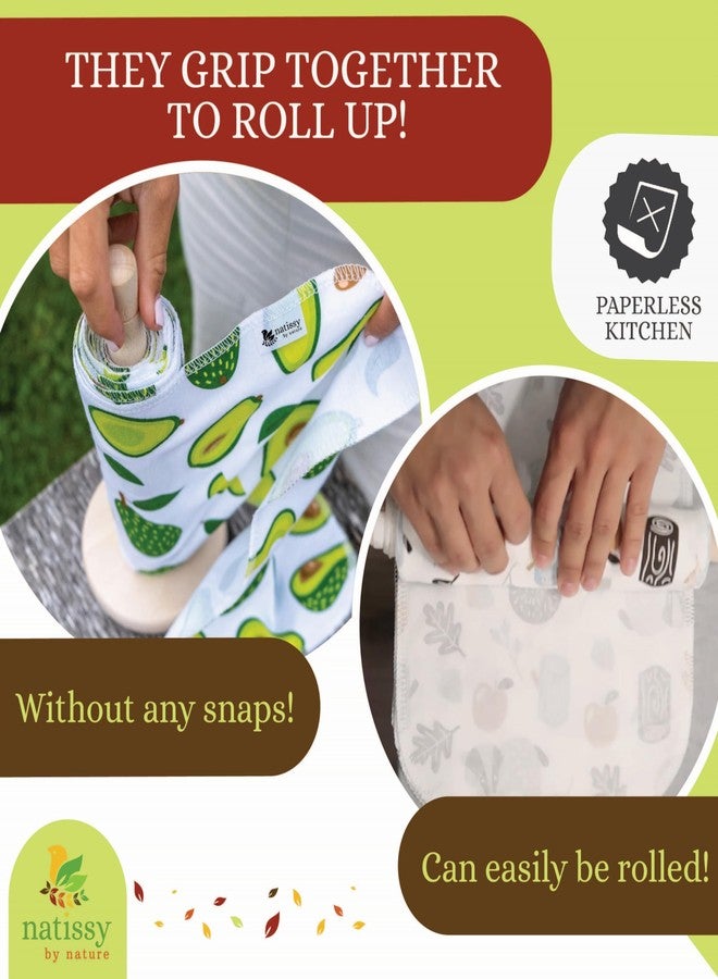 Natissy Paperless Paper Towels, 10-Pack Organic Cotton Reusable Paper Towels Washable Roll, Washable Cloth Paper Towels, Fabric Paperless Towels for Kitchen, Reusable Paper Towel Replacement Cloth Alternative - Image 4