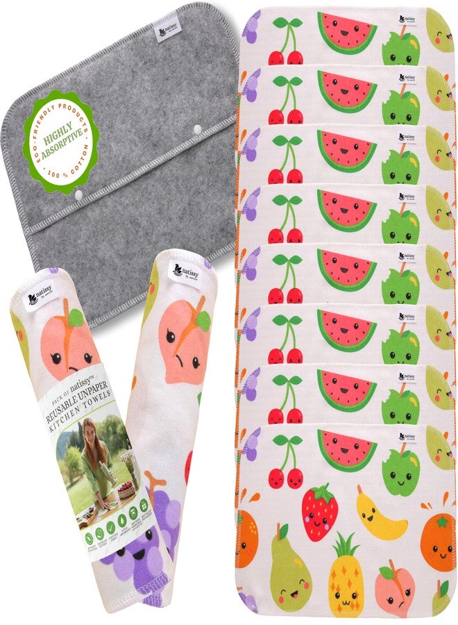 Natissy Paperless Paper Towels, 10-Pack Organic Cotton Reusable Paper Towels Washable Roll, Washable Cloth Paper Towels, Fabric Paperless Towels for Kitchen, Reusable Paper Towel Replacement Cloth Alternative - Image 1