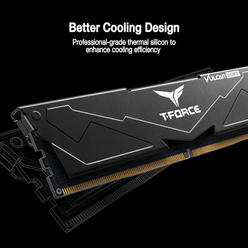 TEAMGROUP T-Force Vulcan DDR5 32GB (2x16GB) 6000MHz (PC5-48000) CL38 Desktop Memory Module Ram (Black) for Chipset 600 700 Series XMP 3.0 Ready - FLBD532G6000HC38ADC01 - Image 4