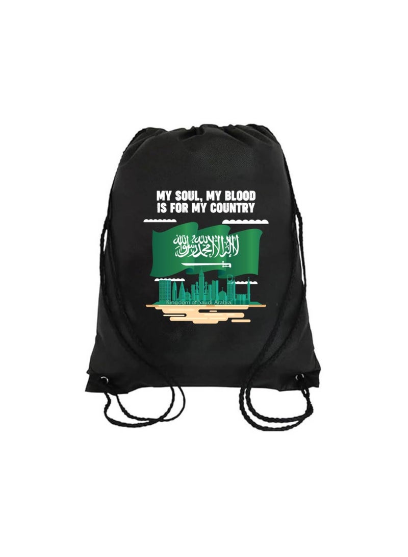 Saudi National Day Drawstring Bag â€“ Ideal for Travel, Shopping, Gym, and Daily Use â€“ Durable and Stylish Drawstring Backpack â€“ Great for Celebrations, Events - Image 1
