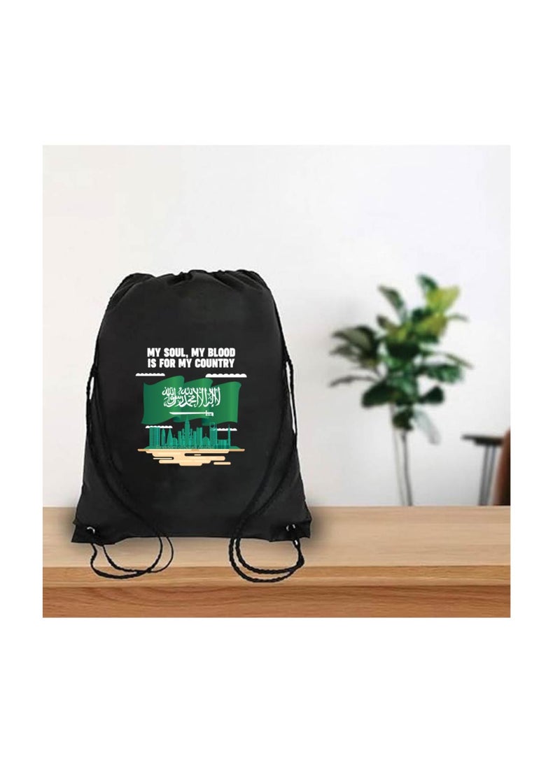 Saudi National Day Drawstring Bag â€“ Ideal for Travel, Shopping, Gym, and Daily Use â€“ Durable and Stylish Drawstring Backpack â€“ Great for Celebrations, Events - Image 2