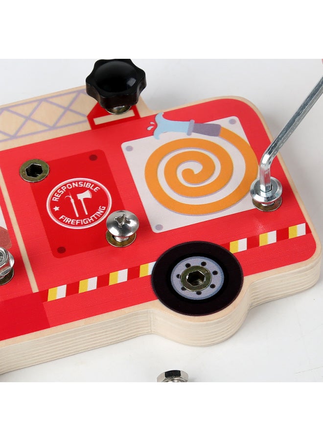 Montessori Early Education Wooden Puzzle Toy For Babies Cognitive Development Matching Blocks Unlocking Toys Children's Educational Tools-Color:Large Beech  - Image 5