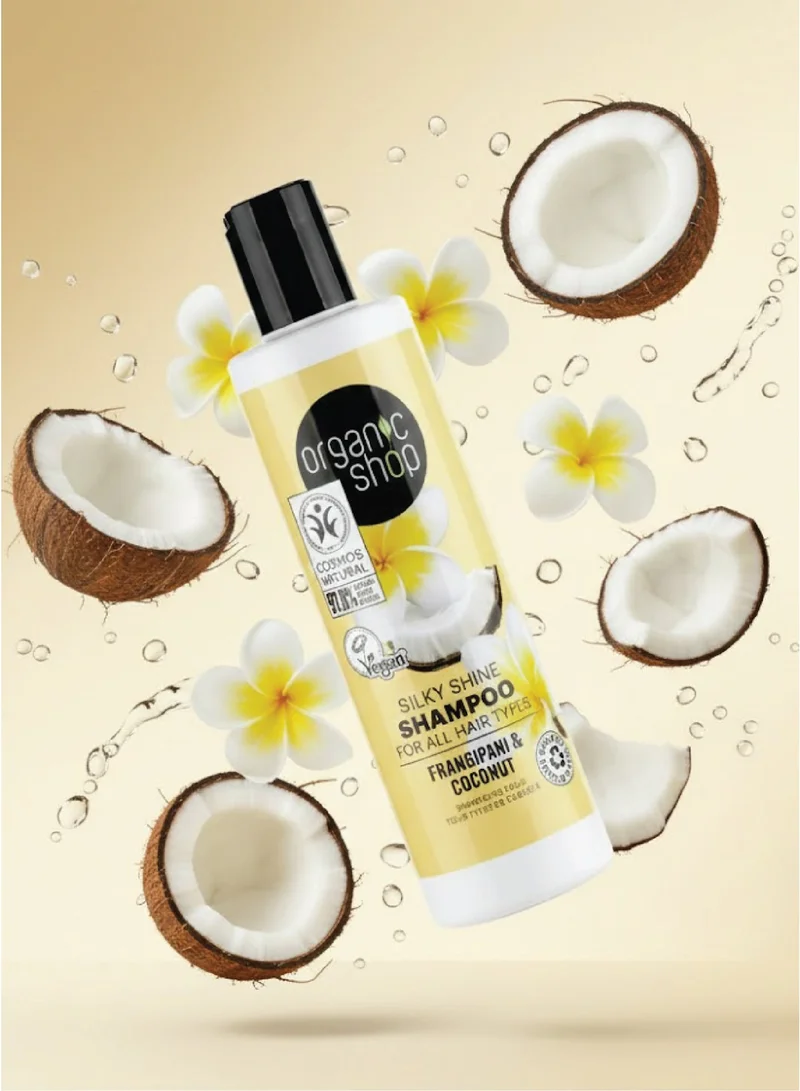 Organic Shop  Organic Shop Silky Shine Frangipani & Coconut Shampoo, 280 ml  | Best Price UAE